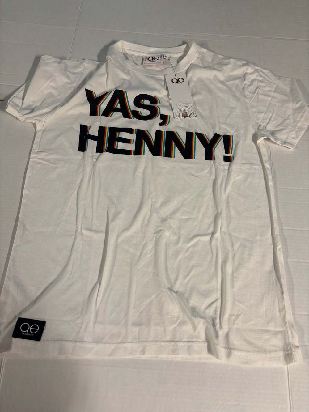 Queer Eye Yas Henny Graphic T-Shirt White Medium New with Tags